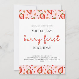 Red Girl Berry eerste verjaardag Kaart