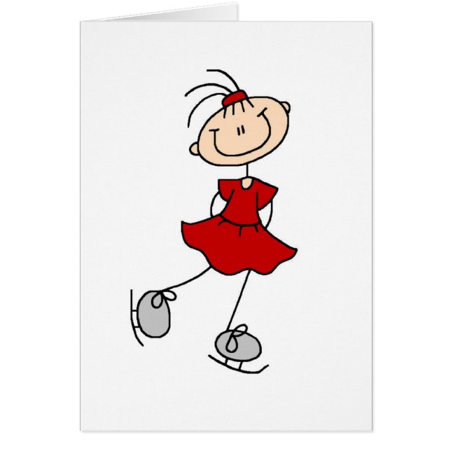 Red Girl Ice Skater T-shirts en cadeautjes (Voorkant)