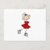 Red Girl Ice Skater T-shirts en cadeautjes Briefkaart (Voorkant)