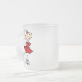 Red Girl Ice Skater T-shirts en cadeautjes Matglas Koffiemok (Voorkant links)
