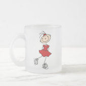 Red Girl Ice Skater T-shirts en cadeautjes Matglas Koffiemok (Links)
