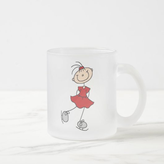 Red Girl Ice Skater T-shirts en cadeautjes Matglas Koffiemok (Rechts)