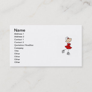 Red Girl Ice Skater T-shirts en cadeautjes Visitekaartje