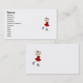 Red Girl Ice Skater T-shirts en cadeautjes Visitekaartje (Voorkant / Achterkant)