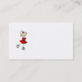 Red Girl Ice Skater T-shirts en cadeautjes Visitekaartje (Achterkant)