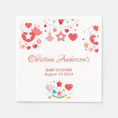 Red Girl Stars Sprinkle Baby shower Servet (Voorkant)