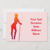 Red Girls Dancing Jazz Invitation Kaart (Achterkant)