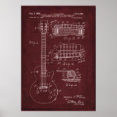 Red | Gitaar Patent Poster (Voorkant)