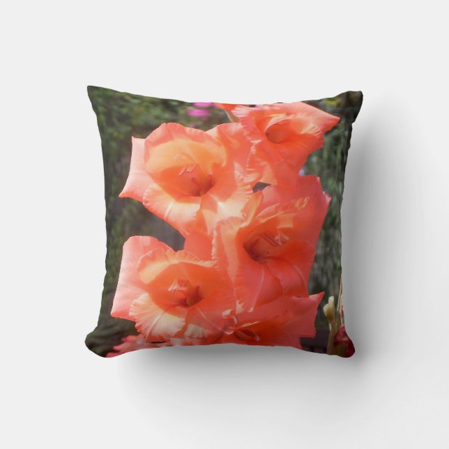 Red Gladioli Flowers Kussen (Voorkant)