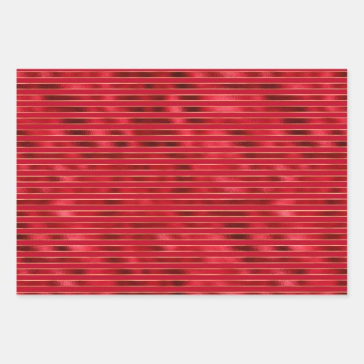 Red Glam Gold Stripes Inpakpapier Vel (Voorkant)