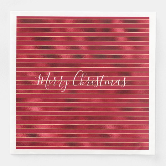 Red Glam Gold Stripes Servet (Voorkant)