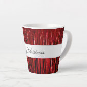 Red Glam Tinsel Stripes Latte Mok (Rechterhoek)
