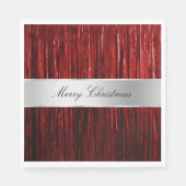 Red Glam Tinsel Stripes Servet (Voorkant)