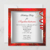 Red Glamor Night Cocktails Champagne Party Kaart (Achterkant)