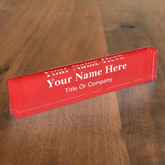 Red Glamour Naambordje (Zijkant)