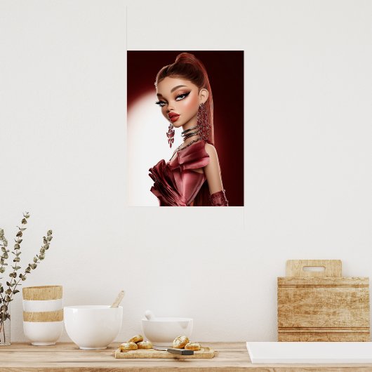 Red Glamour Print, Value Poster Paper (Semi-Gloss) (Keuken)