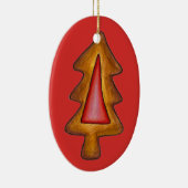 Red Glas in lood kerstboom Cookie Keramisch Ornament (Rechts)
