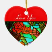 Red Glas in lood Love Ornament (Voorkant)