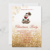 Red Glass Bottle Glittery Company Christmas Kaart (Voorkant)