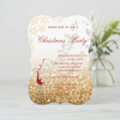 Red Glass Glittery, feestfeest voor zakelijk gebru Kaart (Staand voorkant)