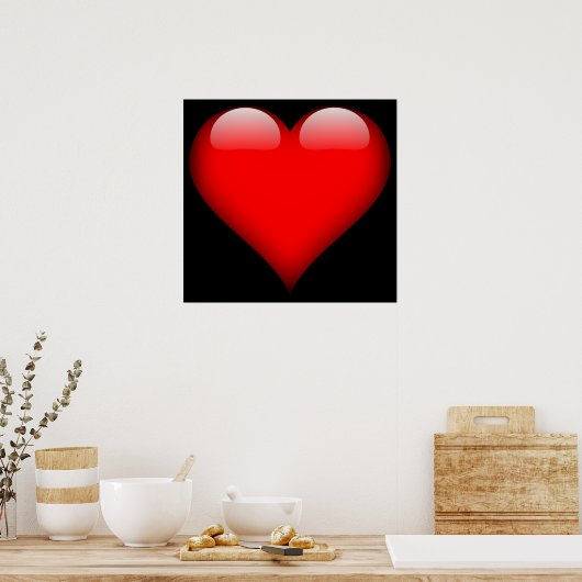 Red Glass Heart  Poster (Keuken)