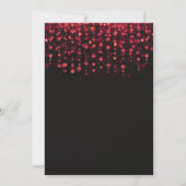 Red Glitter 16th Birthday Invitation Kaart (Achterkant)