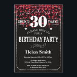 Red Glitter 30th Birthday Invitation Kaart<br><div class="desc">Red Glitter 30th Birthday Invitation. Witte Typografie. Achtergrond zwart-wit karton. Volwassen verjaardag. Mannelijke Mannen of vrouwen: Birthday. Kinder jongen of meisje Lady Teen Teenage Bday Invite. 13e 15e 16e 18e 21e 30e 40e 50e 60e 70e 80e 90e 100e. Elke leeftijd. Voor verdere aanpassing, te klikken gelieve de knoop "van de...</div>