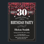 Red Glitter 30th Birthday Invitation Kaart<br><div class="desc">Red Glitter 30th Birthday Invitation. Witte Typografie. Achtergrond zwart-wit karton. Volwassen verjaardag. Mannelijke Mannen of vrouwen: Birthday. Kinder jongen of meisje Lady Teen Teenage Bday Invite. 13e 15e 16e 18e 21e 30e 40e 50e 60e 70e 80e 90e 100e. Elke leeftijd. Voor verdere aanpassing, te klikken gelieve de knoop "van de...</div>