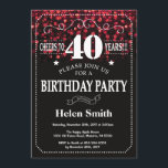 Red Glitter 40e verjaardag Kaart<br><div class="desc">Red Glitter 40e verjaardag. Witte typografie. Zwart-wit schoolbord achtergrond. Verjaardag voor volwassenen. Verjaardag van Mannen of vrouwen. Kinder jongen of meisje dame tiener Bday Nodig uit. 13e 15e 16e 18e 20e 21e 30e 40e 50e 60e 70e 80e 90e 100e. Elke leeftijd. Voor verdere aanpassing klikt u op de knop "Aanpassen"...</div>