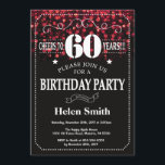 Red Glitter 60ste verjaardag Kaart<br><div class="desc">Red Glitter 60e verjaardag. Witte typografie. Zwart-wit schoolbord achtergrond. Verjaardag voor volwassenen. Verjaardag van Mannen of vrouwen. Kinder jongen of meisje dame tiener Bday Nodig uit. 13e 15e 16e 18e 20e 21e 30e 40e 50e 60e 70e 80e 90e 100e. Elke leeftijd. Voor verdere aanpassing klikt u op de knop "Aanpassen"...</div>