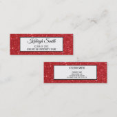 Red Glitter Afstuderen Naam Kaart invoegen Contactkaartje (Voorkant / Achterkant)