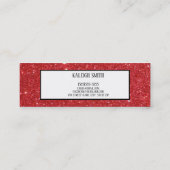 Red Glitter Afstuderen Naam Kaart invoegen Contactkaartje (Achterkant)