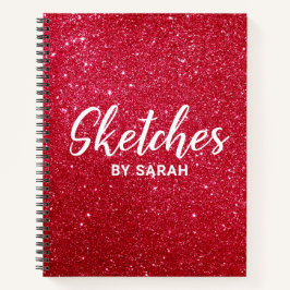 Red Glitter Artist Sketchbook Notitieboek Notitieb