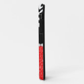 RED GLITTER BLACK CHEVRON MONOGRAMMED Case-Mate iPhone CASE (Achterkant/links)