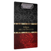 Red Glitter & Black Damask Klembord (Rechts)