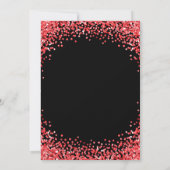 Red Glitter Border Black Christmas Party Kaart (Achterkant)
