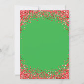 Red Glitter Border Green Christmas Party Kaart (Achterkant)