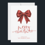 Red Glitter Bow 2026 Kalender Vrolijk Kerstfeest Feestdagenkaart<br><div class="desc">Red Faux Glitter Bow 2026 Kalender Vrolijk Kerstfeest. Digitaal beschikbaar en geprint. Vrolijk kerstfeest is in een set stijlvol script en personaliseer jouw naam hieronder. Een mooie kalender voor 2026 staat op de achterkant.</div>