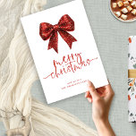 Red Glitter Bow 2026 Kalender Vrolijk Kerstfeest Feestdagenkaart<br><div class="desc">Red Faux Glitter Bow 2026 Kalender Vrolijk Kerstfeest. Digitaal beschikbaar en geprint. Vrolijk kerstfeest is in een set stijlvol script en personaliseer jouw naam hieronder. Een mooie kalender voor 2026 staat op de achterkant.</div>