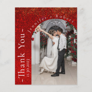 Red Glitter Budget Weddenschap Kaarten brochure