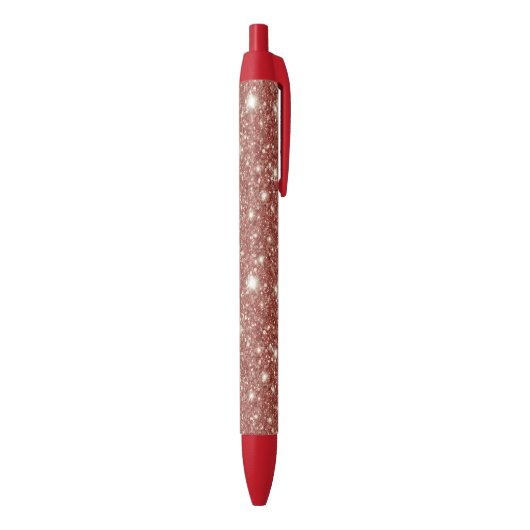 Red Glitter Christmas Zwarte Inkt Pen (Achterkant (Verticaal))
