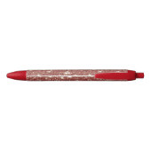 Red Glitter Christmas Zwarte Inkt Pen (Achterkant)