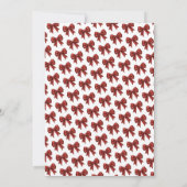 Red Glitter Coquette Bow Christmas Save the Date Kaart (Achterkant)