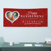 Red Glitter Custom Photo Retirement Party banner (Beurs)