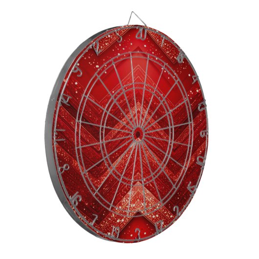 Red Glitter Decorative Dartboard Dartbord (Voorkant Links)