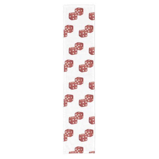 Red Glitter Dice Casino thema Korte Tafelloper (Voorkant)