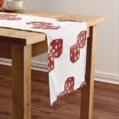 Red Glitter Dice Casino thema Korte Tafelloper (Voorbeeld)