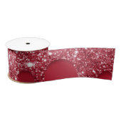 Red Glitter Drip Satijnen Lint (Spoel)