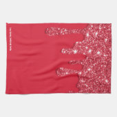 Red Glitter Drip Theedoek (Horizontaal)