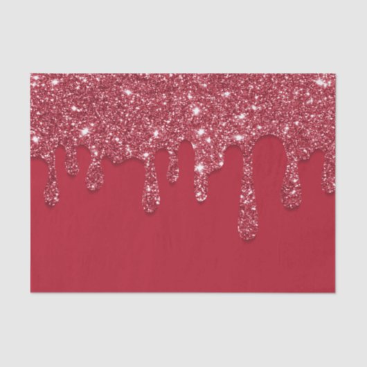 Red Glitter Drip Tissuepapier (Voorkant)